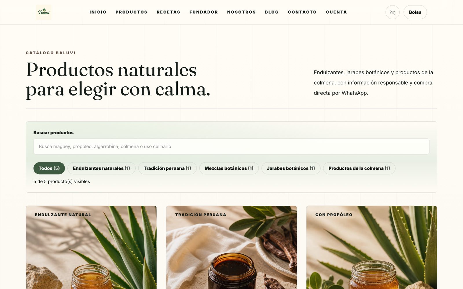 Catalogo con ricerca e filtri