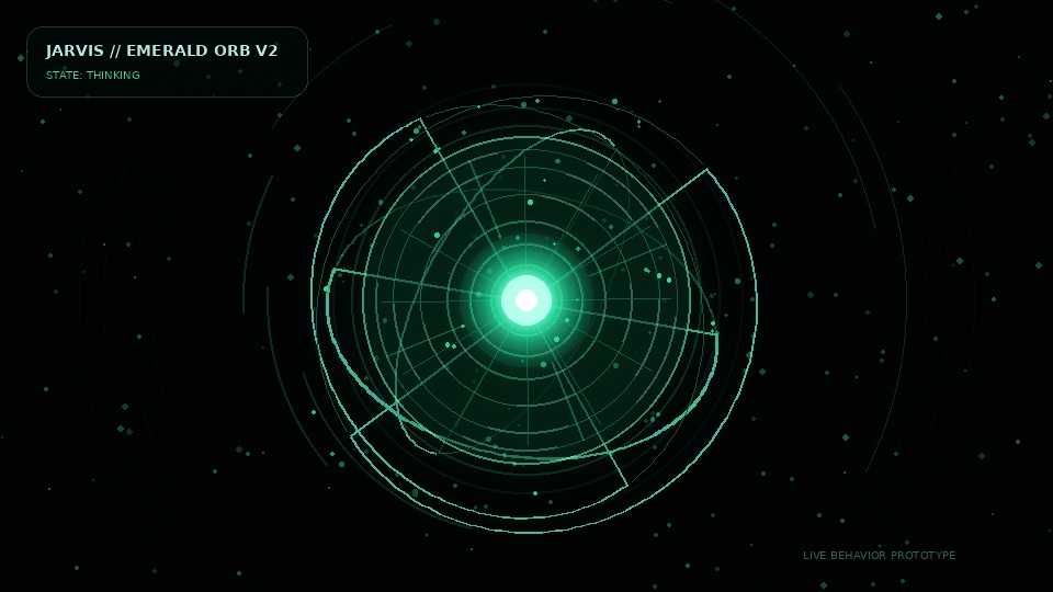 Prototipo dell’orbe mentre pensa (render)
