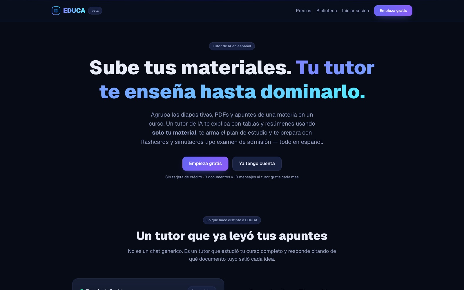 Screenshot di EDUCA