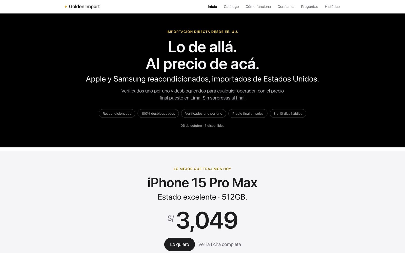 Screenshot di Golden Import