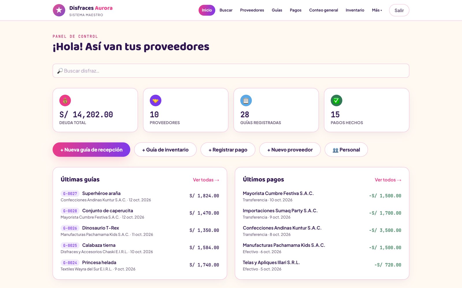 Screenshot di ProveedorPro