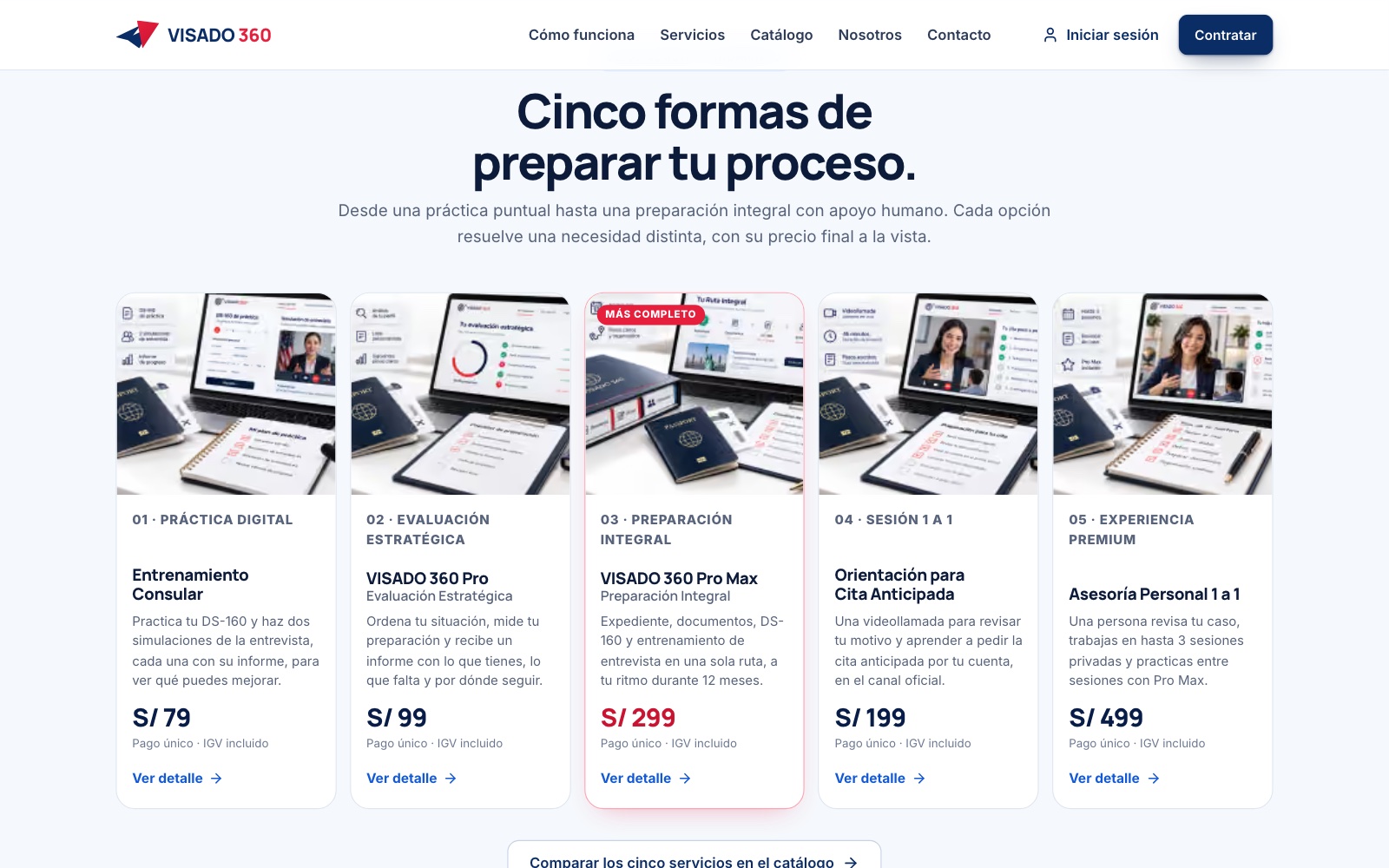 Cinque servizi a pagamento unico