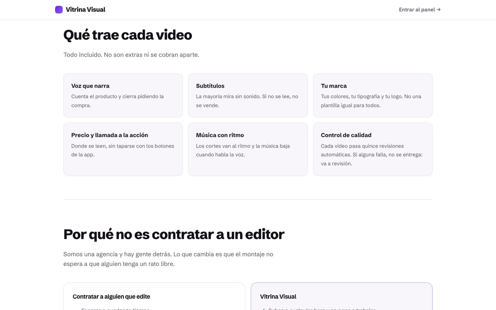 Cosa include ogni video